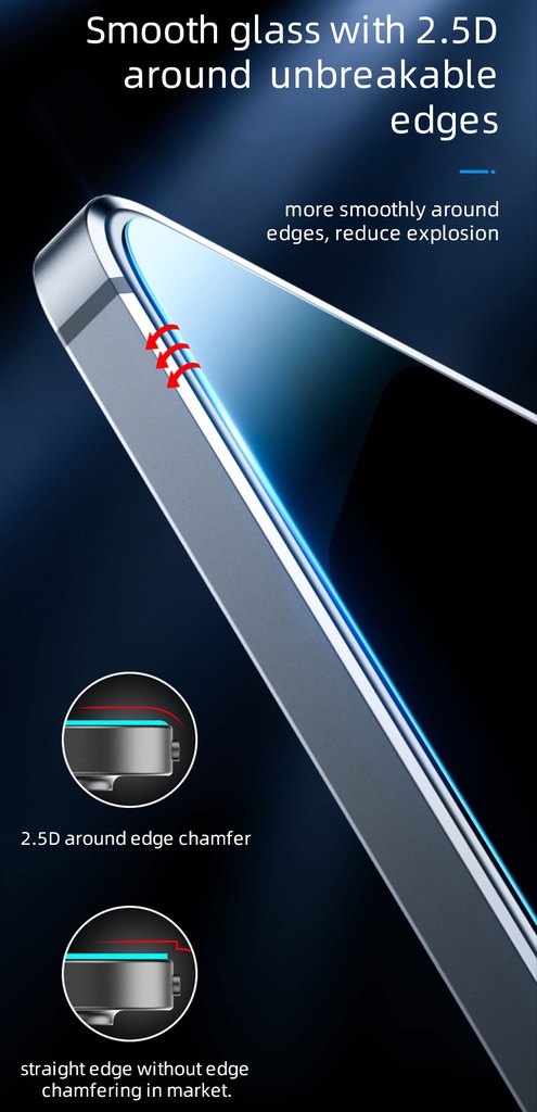 2.5D曲面，圓潤弧邊貼合，一體化玻璃
