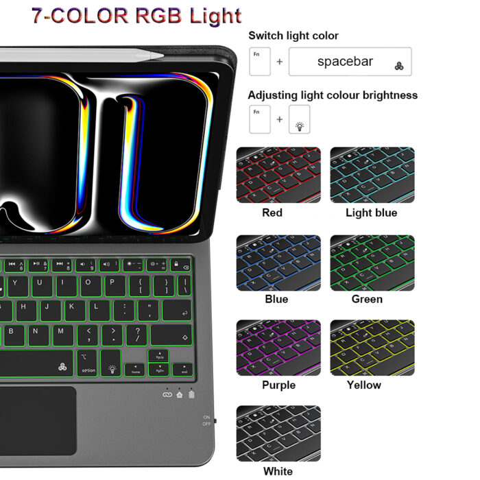 Wiwu - MK003 Magnetic Wireless iPad Keyboard - 快捷鍵齊全, LED鍵盤背光燈