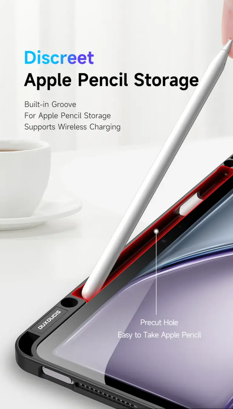 隱藏式 Apple Pencil 收納 內建凹槽 適用於 Apple Pencil 存儲 支援無線充電