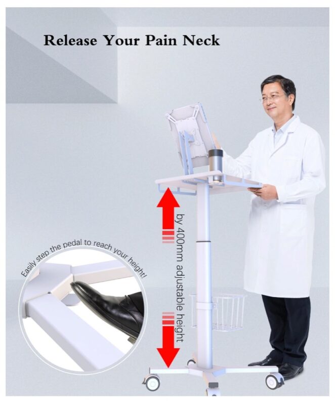 Peacemount MGS系列 醫療用手提電腦/平板移動工作站 - 設有腳踏，輕易調節高度