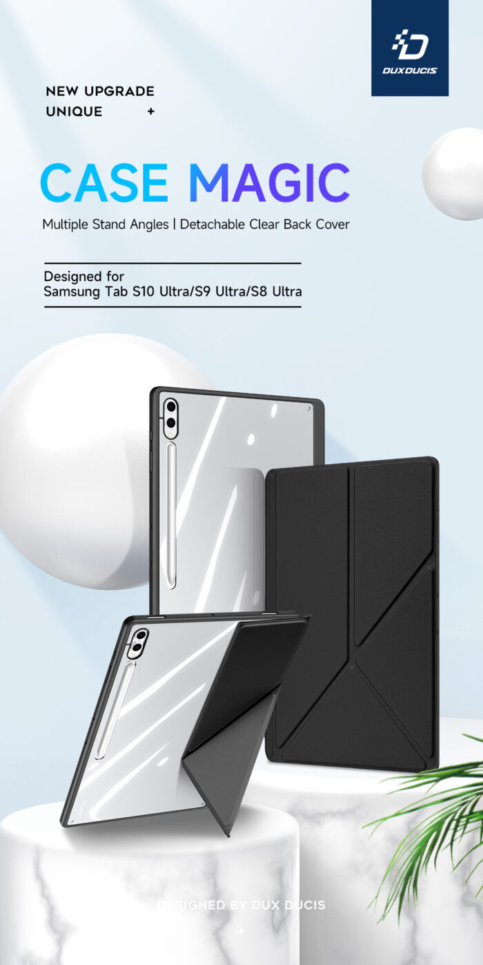 Dux Ducis Magi系列平板保護殼 – 適用於Samsung Tab S10 / S9 / S8 系列 (黑色)