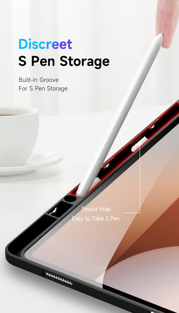 謹慎的 S Pen 儲存空間 內建凹槽 用於 S Pen 存儲