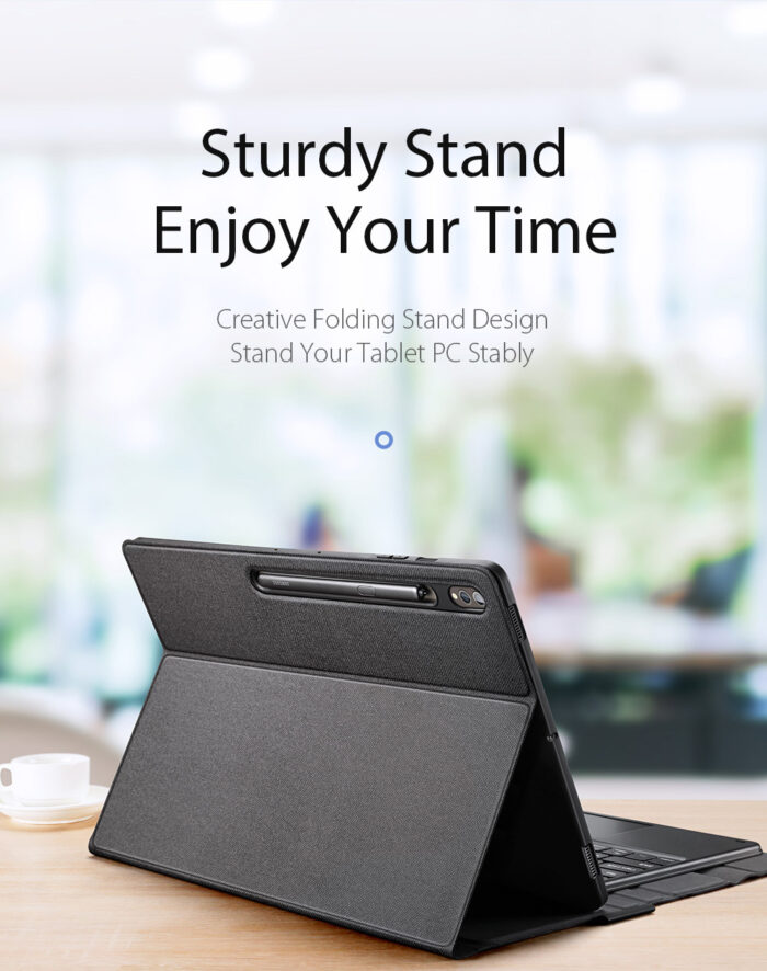 穩固的支架，玩得愉快 創意折疊支架設計，穩固支撐您的平板電腦
