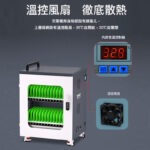 散熱風扇： 櫃側設有圓形綠色按鈕，能主動控制散熱風扇的開關。 整櫃亦附設智慧溫控風扇，依溫度高低自動開關;