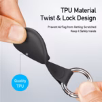 Dux Ducis AirTag 保護套 - TPU材質旋轉鎖定設計 防止AirTag被刮花，請將其安全存放於室內。