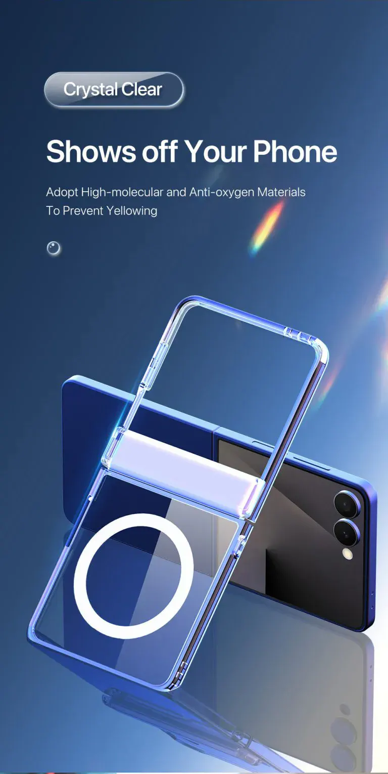 晶瑩剔透 炫耀你的 Samsung Z Flip 8 採用高分子抗氧化材料 防止泛黃