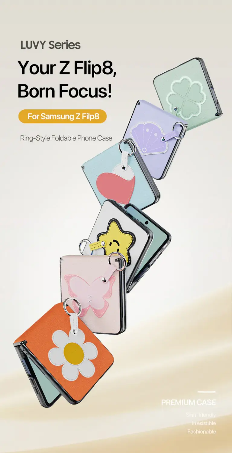 LUVY Series Your Z Flip8, Born Focus! For Samsung Z Filp8 Ring-Style Foldable Phone Case
