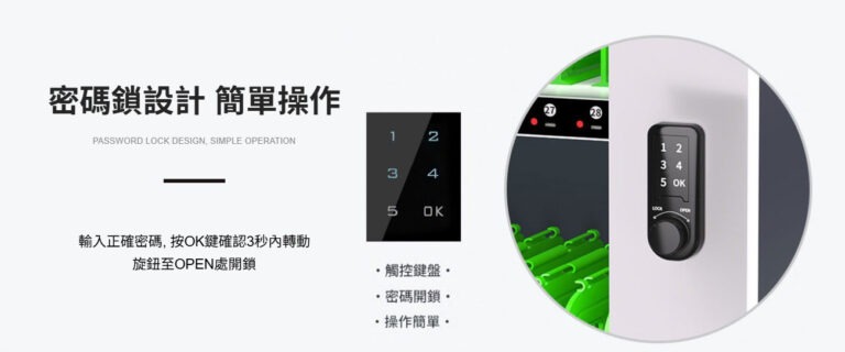 密碼鎖設計簡單操作 密碼鎖設計，操作簡單 輸入正確密碼，按OK鍵確認3秒內轉動 旋鈕至OPEN處開鎖