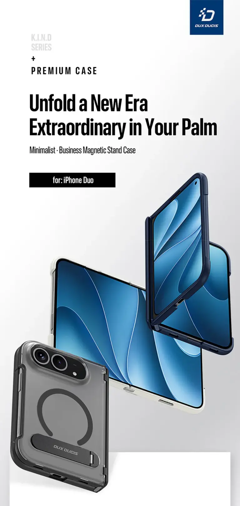 掌中開啟非凡新紀元 極簡主義 - 商務磁吸支架收納盒 適用於：iPhone 雙核心
